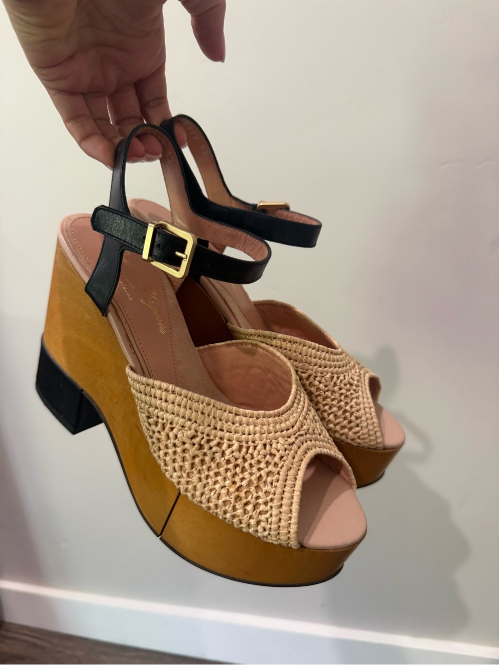 Robert Clergerie Raffia Wedge